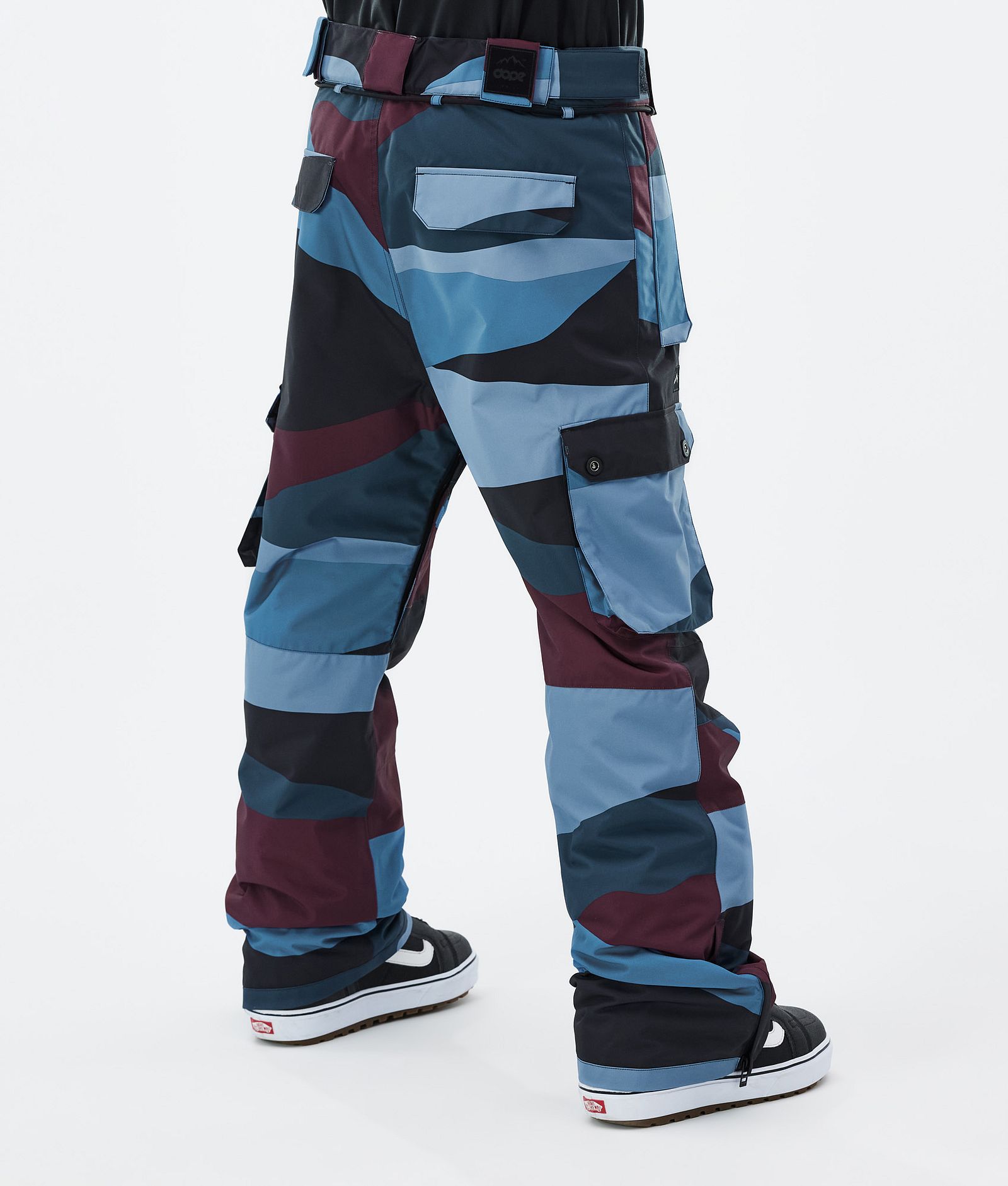 Dope Iconic Snowboard Pants Men Shards Burgundy Blue, Image 4 of 7