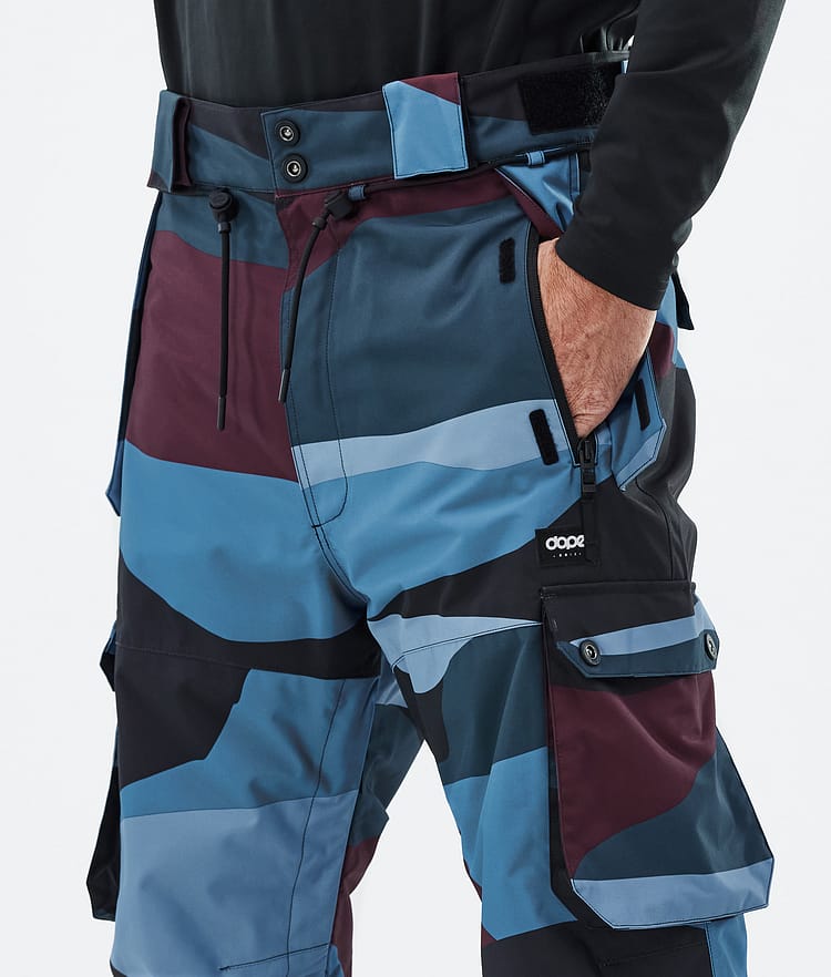 Dope Iconic Snowboard Pants Men Shards Burgundy Blue, Image 5 of 7