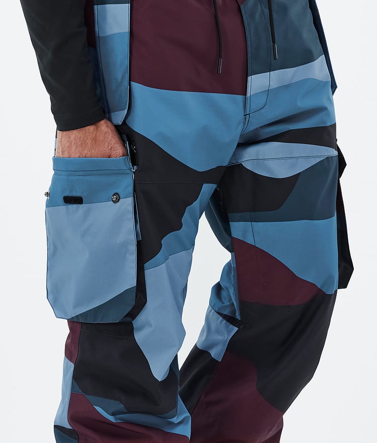 Dope Iconic Snowboard Pants Men Shards Burgundy Blue, Image 6 of 7