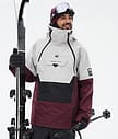 Montec Doom Ski Jacket Men Light Grey/Black/Burgundy