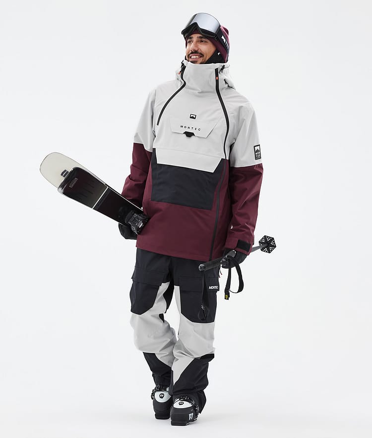 Montec Doom Ski Jacket Men Light Grey/Black/Burgundy, Image 3 of 11