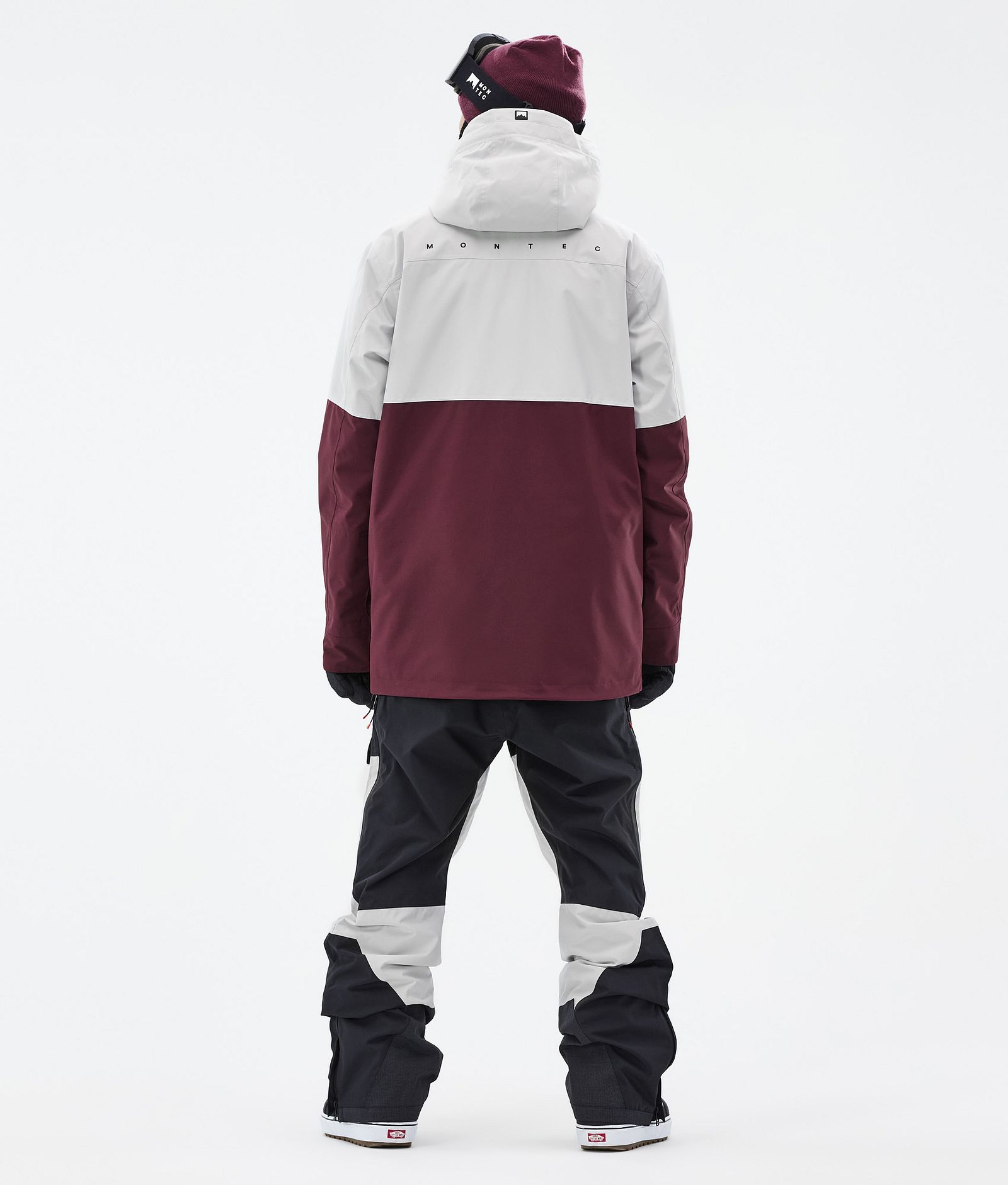 Montec Doom Kurtka Snowboardowa Mężczyźni Light Grey/Black/Burgundy, Zdjęcie 5 z 11