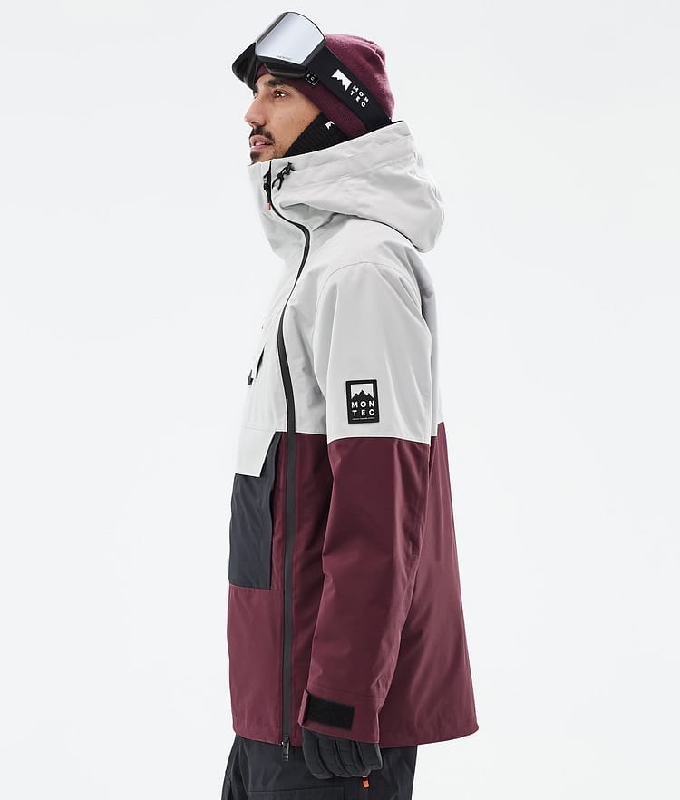 Montec Doom Veste de Ski Homme Light Grey/Black/Burgundy, Image 6 sur 11