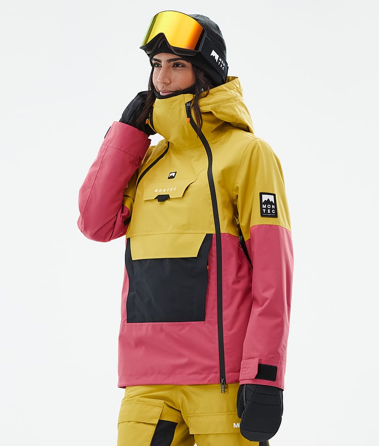 Montec Doom W Kurtka Snowboardowa Kobiety Yellow/Black/Light Red, Zdjęcie 1 z 11