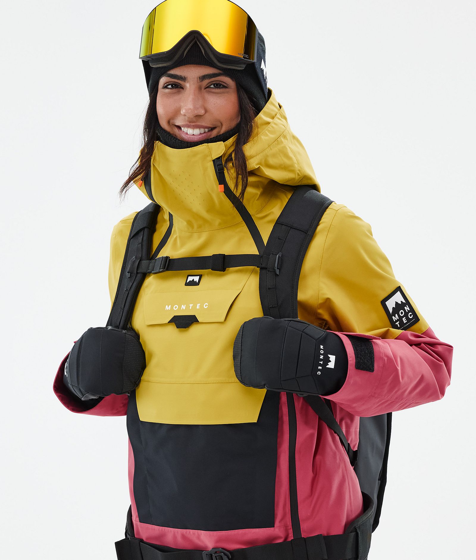 Montec Doom W Ski jas Dames Yellow/Black/Light Red, Afbeelding 2 van 11