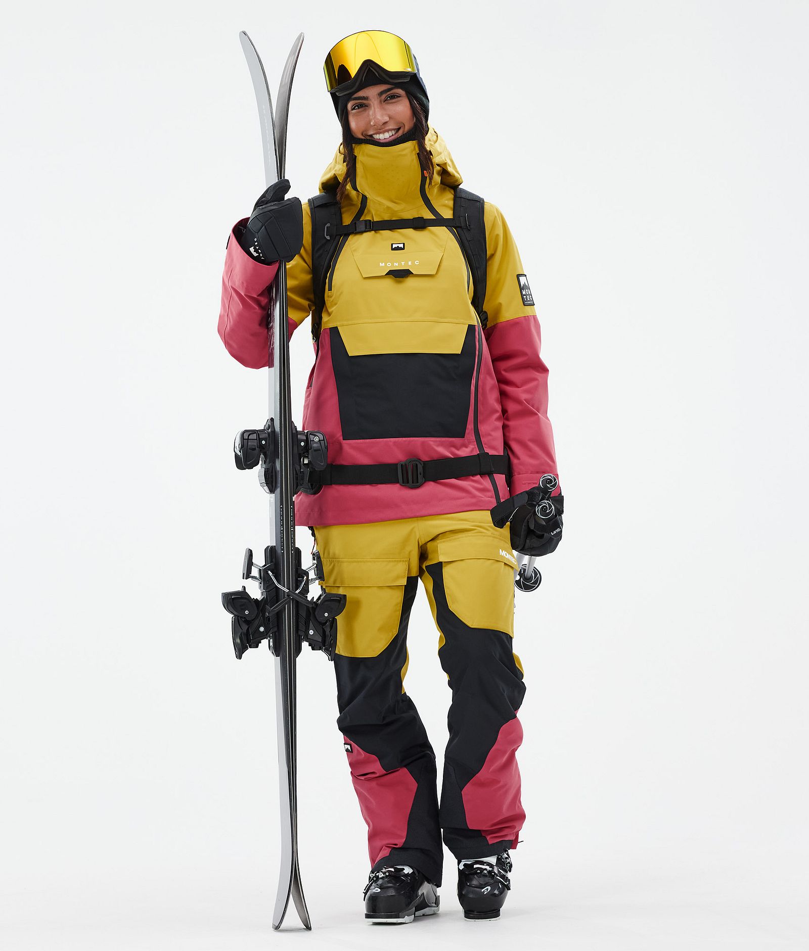 Montec Doom W Veste de Ski Femme Yellow/Black/Light Red, Image 3 sur 11