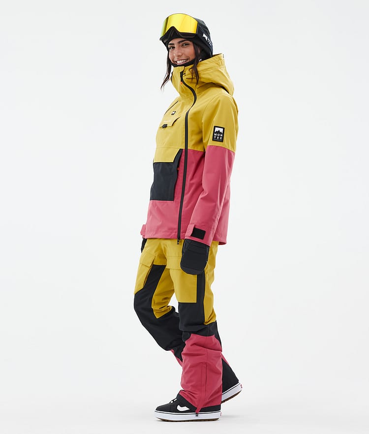 Montec Doom W Snowboard Jacket Women Yellow/Black/Light Red Renewed, Image 3 of 10