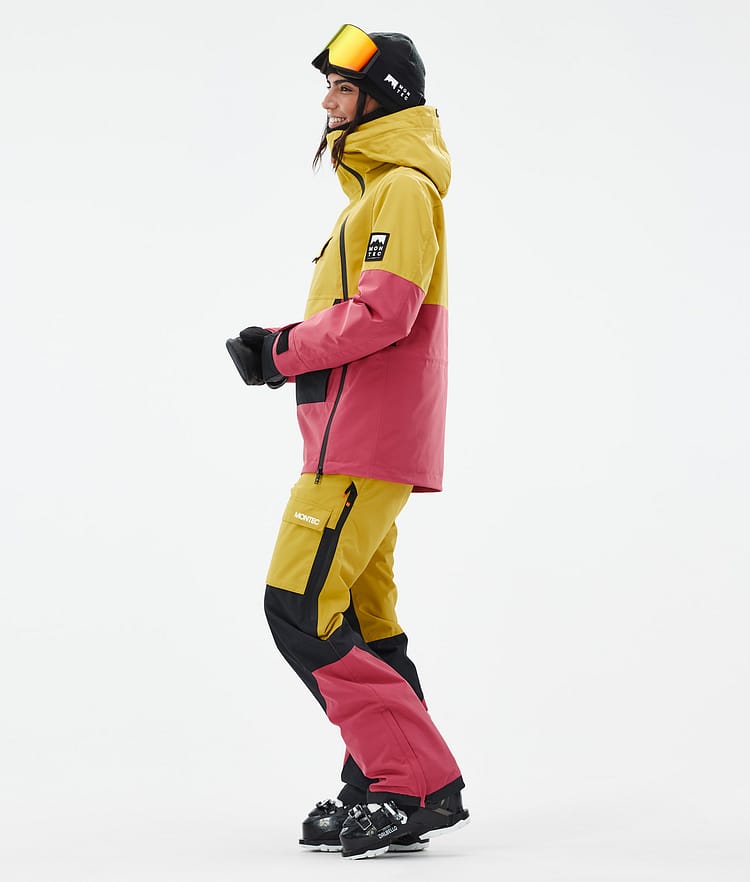 Montec Doom W Veste de Ski Femme Yellow/Black/Light Red, Image 4 sur 11