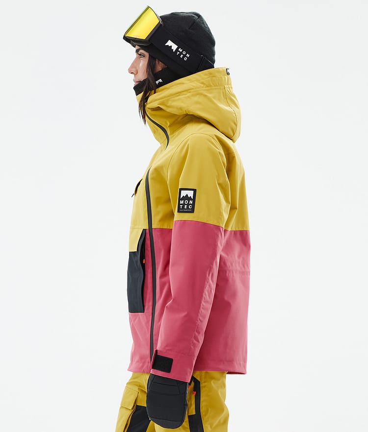 Montec Doom W Snowboard Jacket Women Yellow/Black/Light Red Renewed, Image 5 of 10