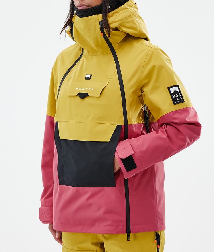 Montec Doom W Snowboard Jacket Women Yellow/Black/Light Red Renewed, Image 7 of 10