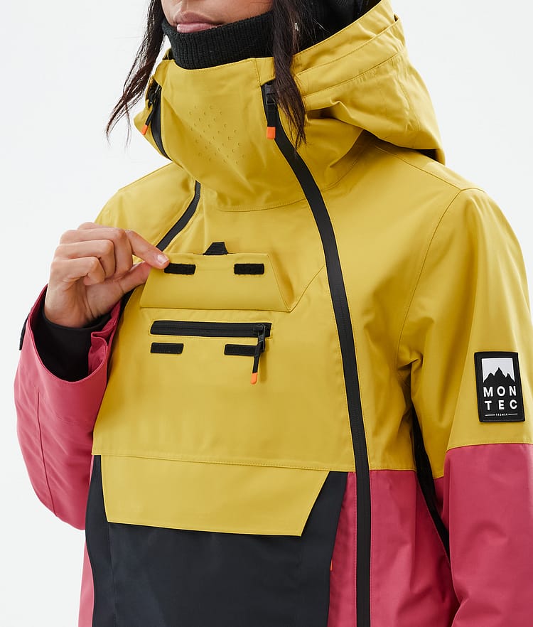 Montec Doom W Veste Snowboard Femme Yellow/Black/Light Red, Image 10 sur 11