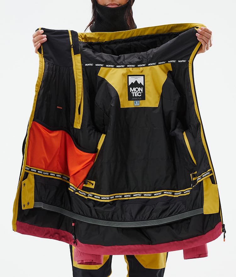 Montec Doom W Kurtka Snowboardowa Kobiety Yellow/Black/Light Red, Zdjęcie 11 z 11