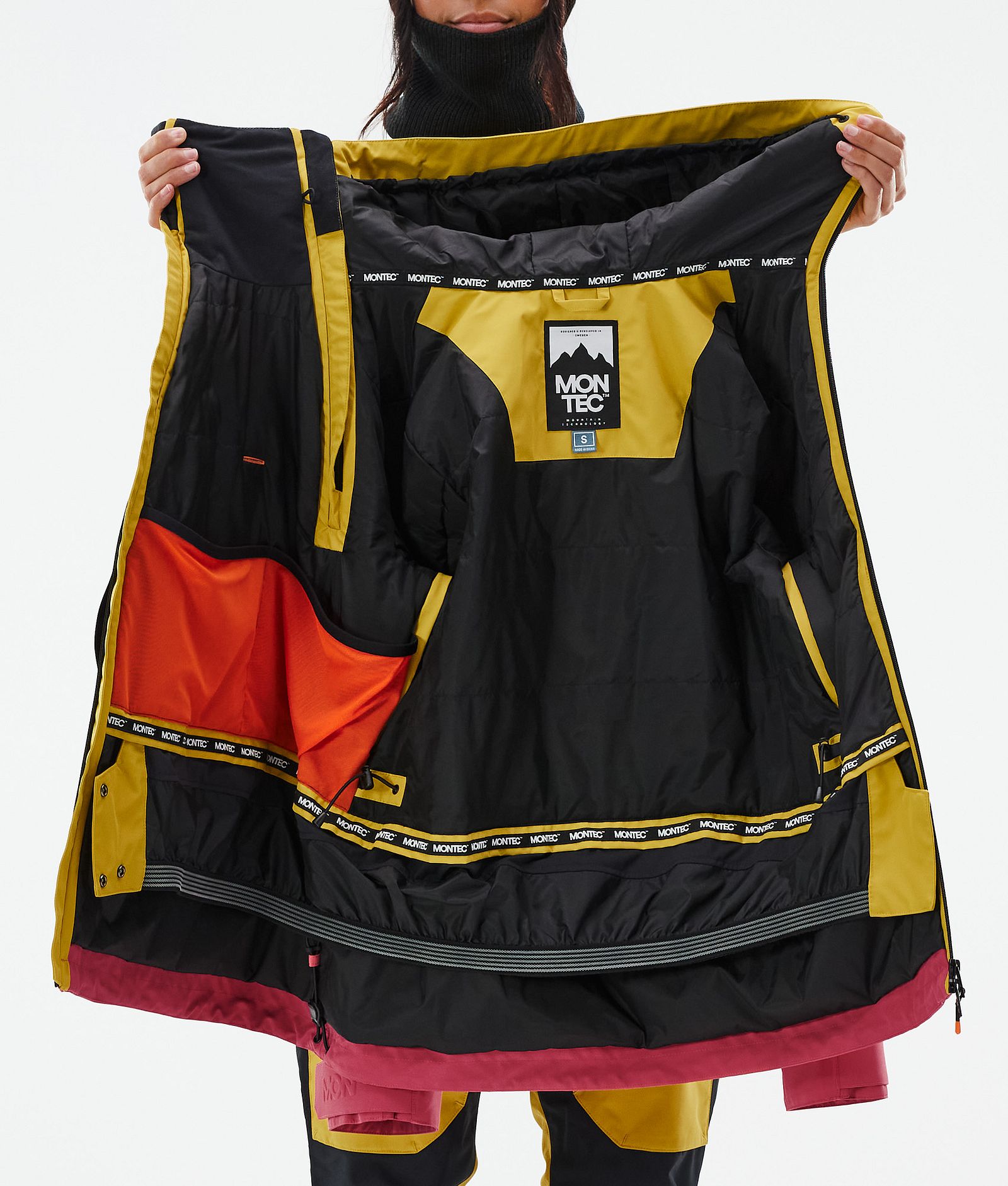 Montec Doom W Snowboard Jacket Women Yellow/Black/Light Red, Image 11 of 11