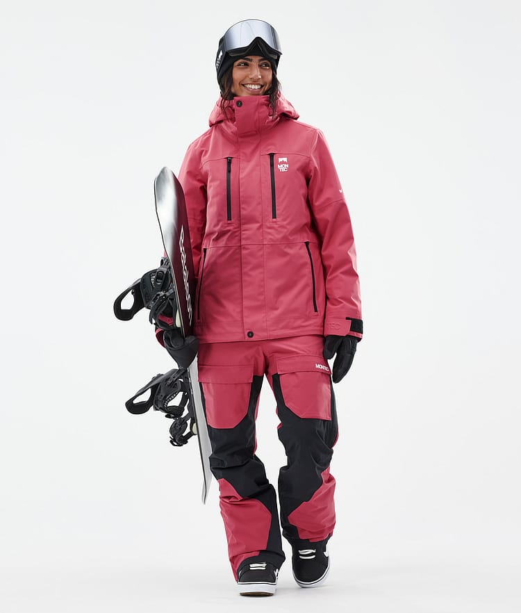 Montec Fawk W Pantalon de Snowboard Femme Light Red/Black, Image 2 sur 7