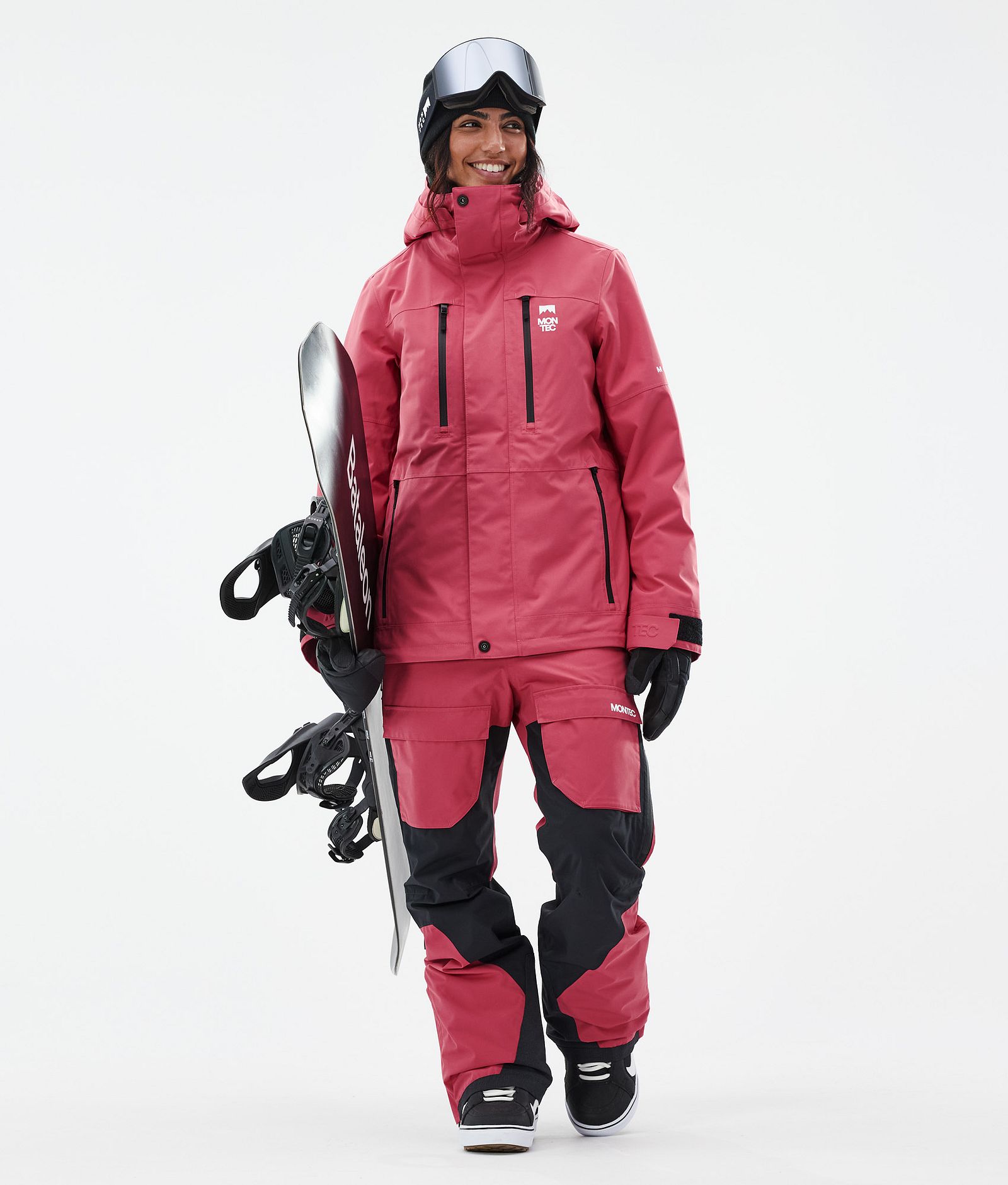 Montec Fawk W Pantalon de Snowboard Femme Light Red/Black, Image 2 sur 7