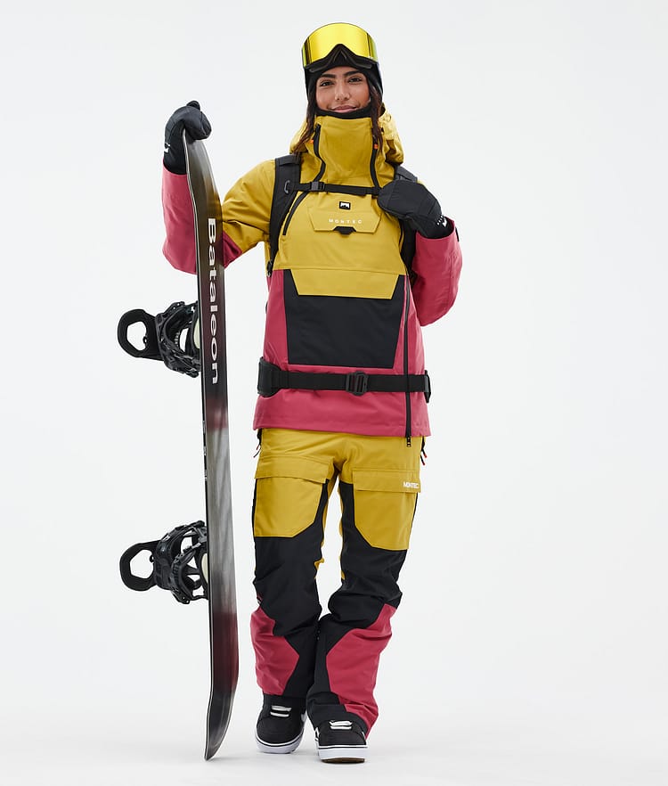 Montec Fawk W Kalhoty na Snowboard Dámské Yellow/Black/Light Red, Obrázek 2 z 7