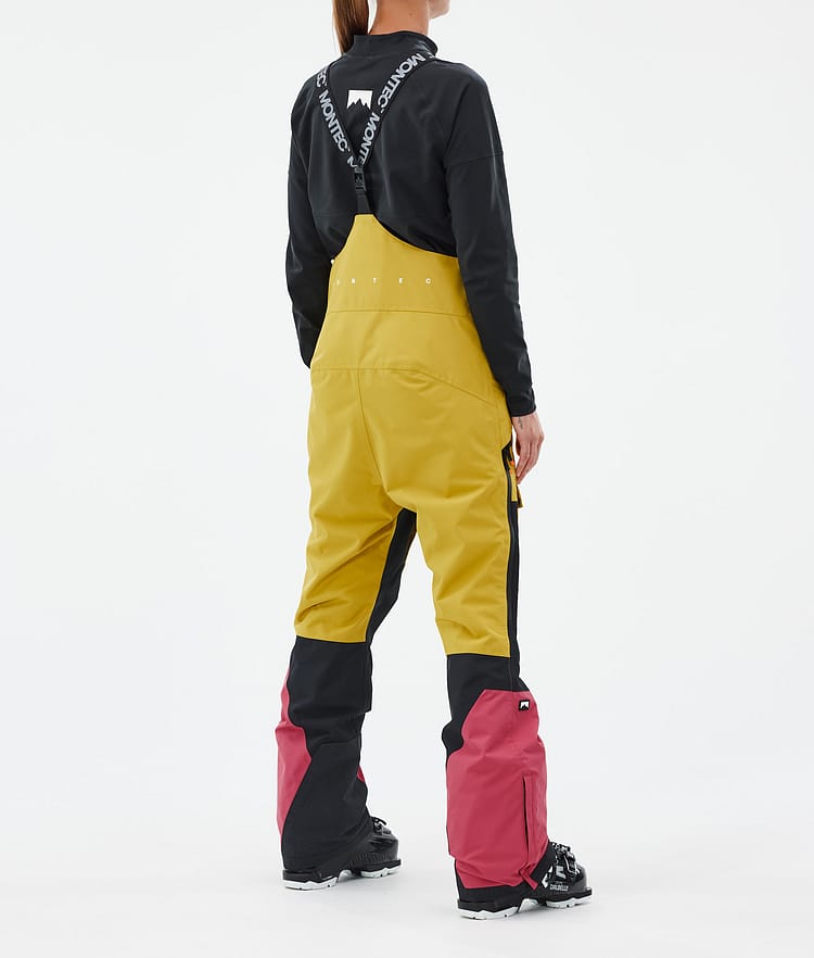 Montec Fawk W Pantalon de Ski Femme Yellow/Black/Light Red, Image 4 sur 7