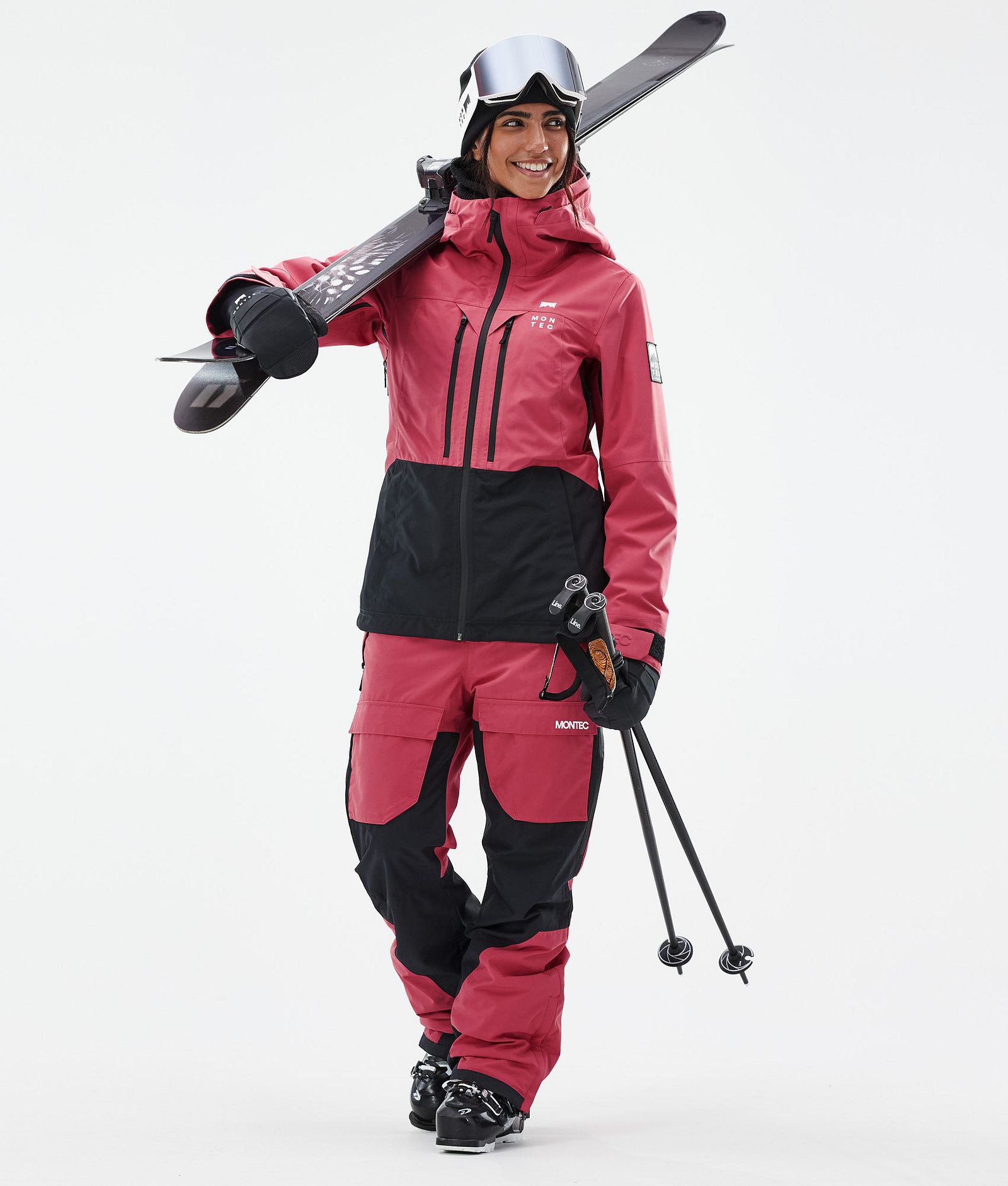 Montec Moss W Ski jas Dames Light Red/Black, Afbeelding 3 van 10