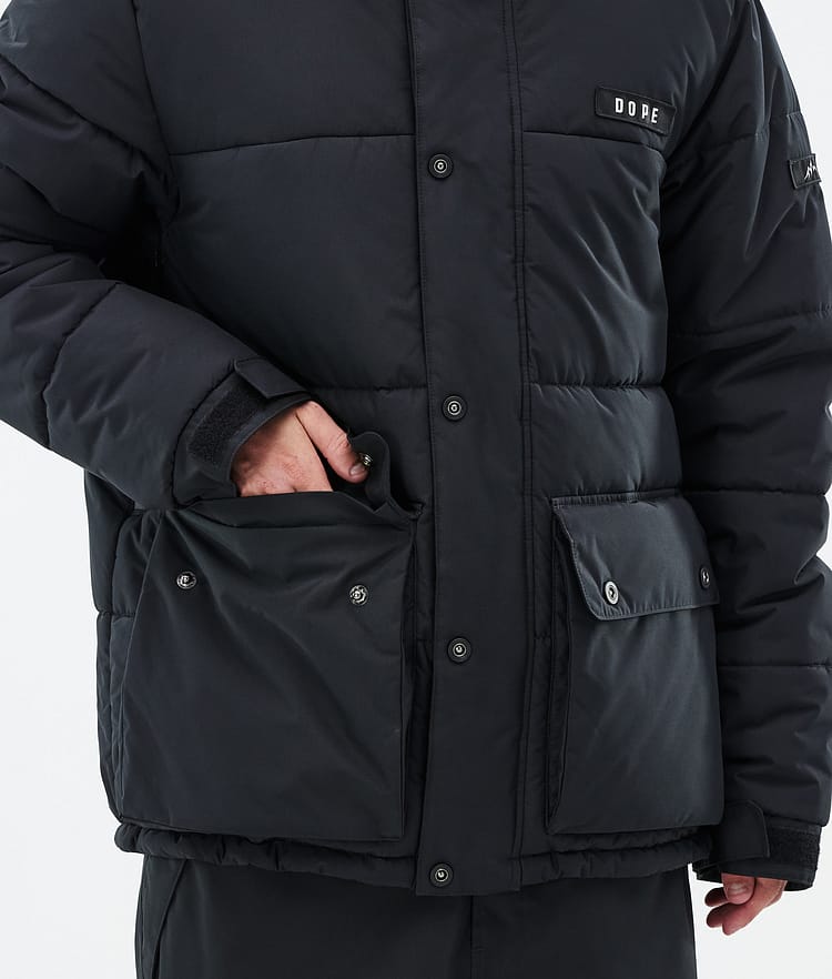 Dope Puffer Full Zip Snowboard Jacket Men Black, Image 8 of 9