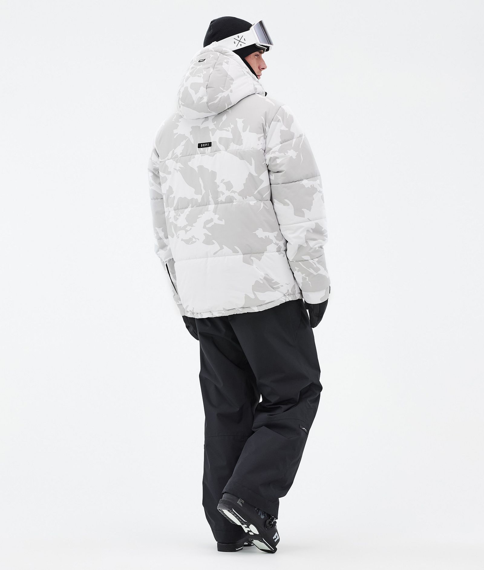 Dope Puffer Full Zip Skijakke Herre Grey Camo, Billede 4 af 9