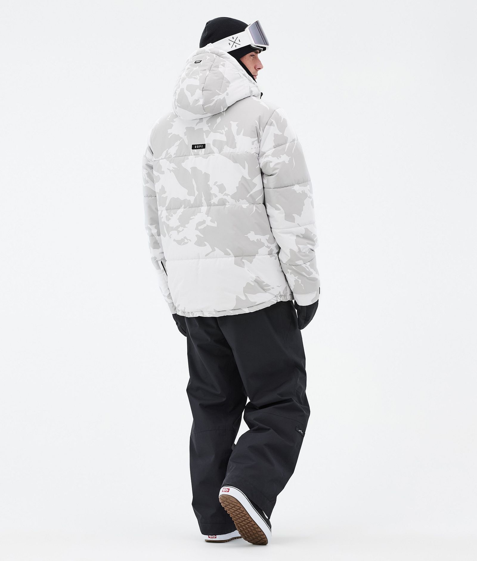 Dope Puffer Full Zip Snowboard Jacket Men Grey Camo, Image 4 of 9