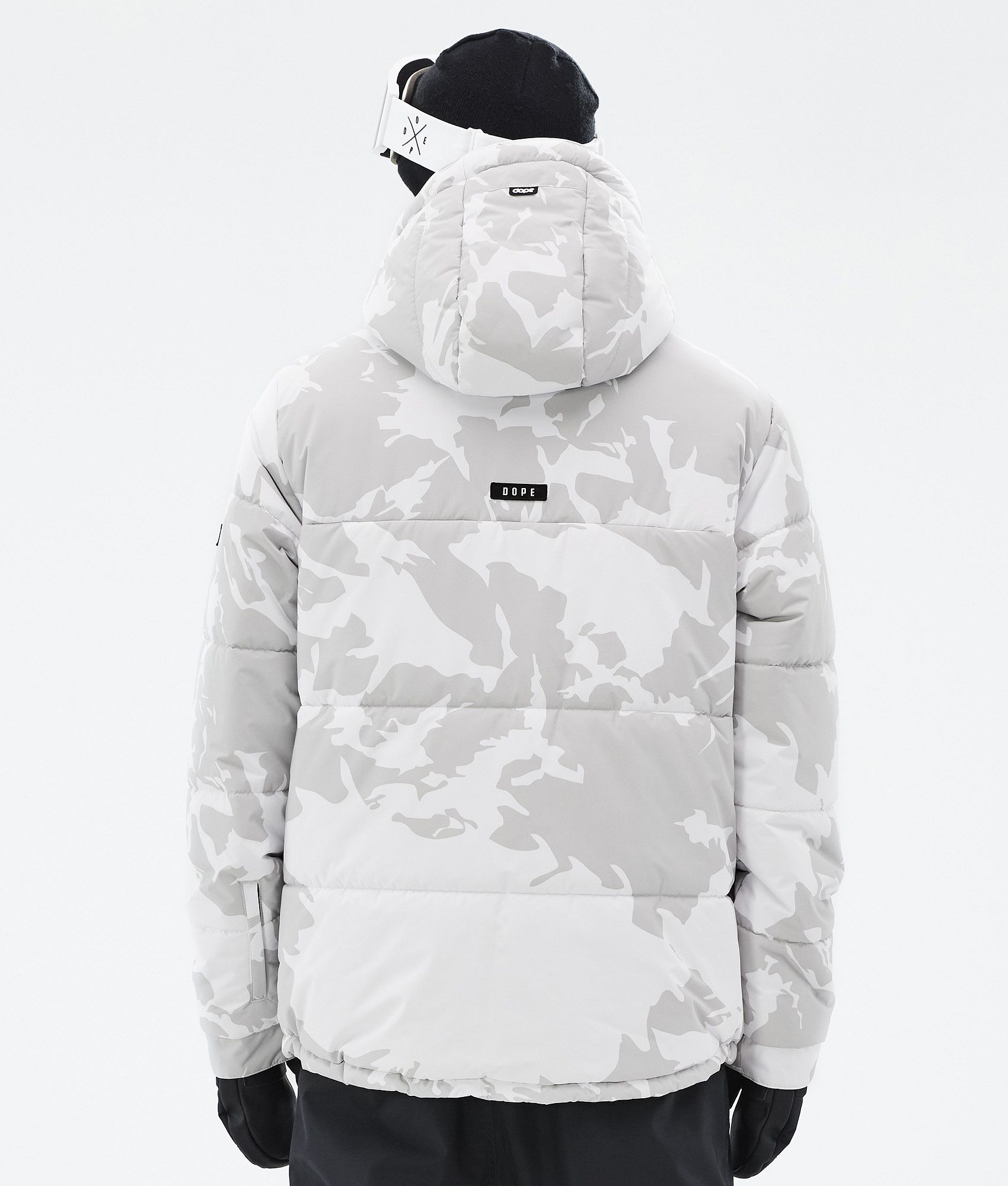 Dope Puffer Full Zip Men s Snowboard Jacket Grey Camo