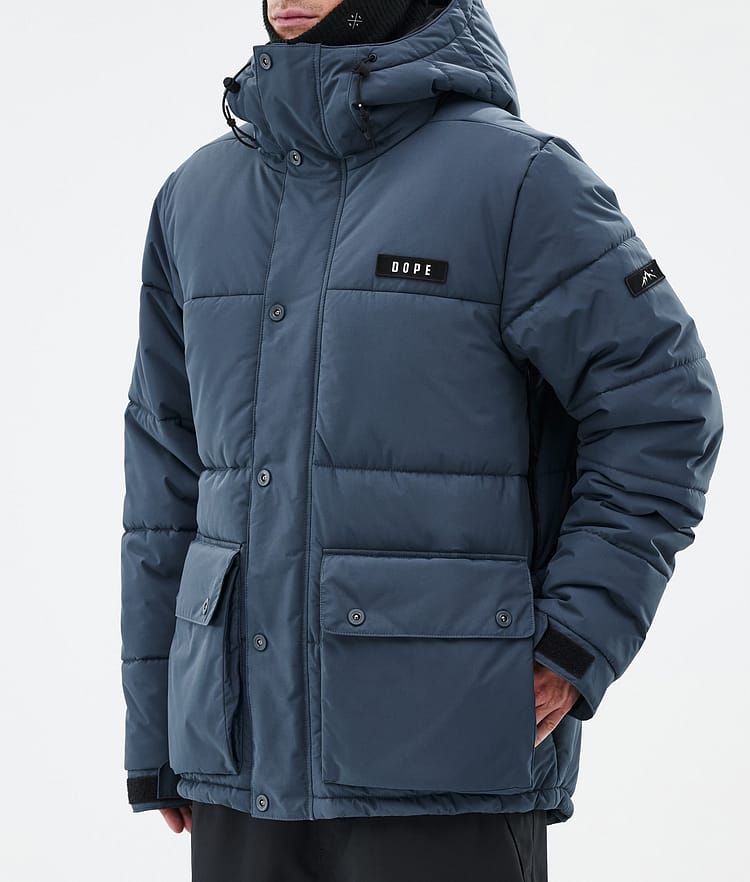 Dope Puffer Full Zip Snowboardjakke Herre Metal Blue, Billede 7 af 9