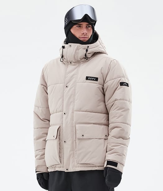 Dope Puffer Full Zip Snowboard Jacket Men Sand