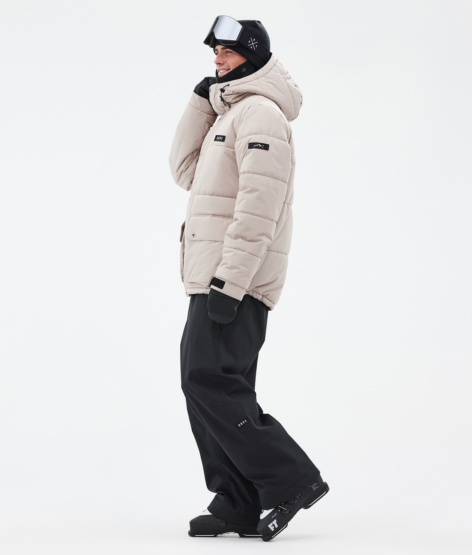 Dope Puffer Full Zip Ski Jacket Men Sand, Image 3 of 9