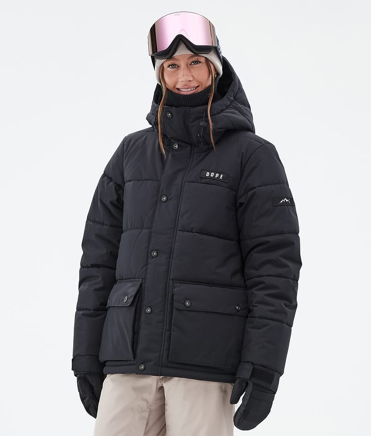 Dope Puffer W Full Zip Lyžařská Bunda Dámské Black, Obrázek 1 z 9