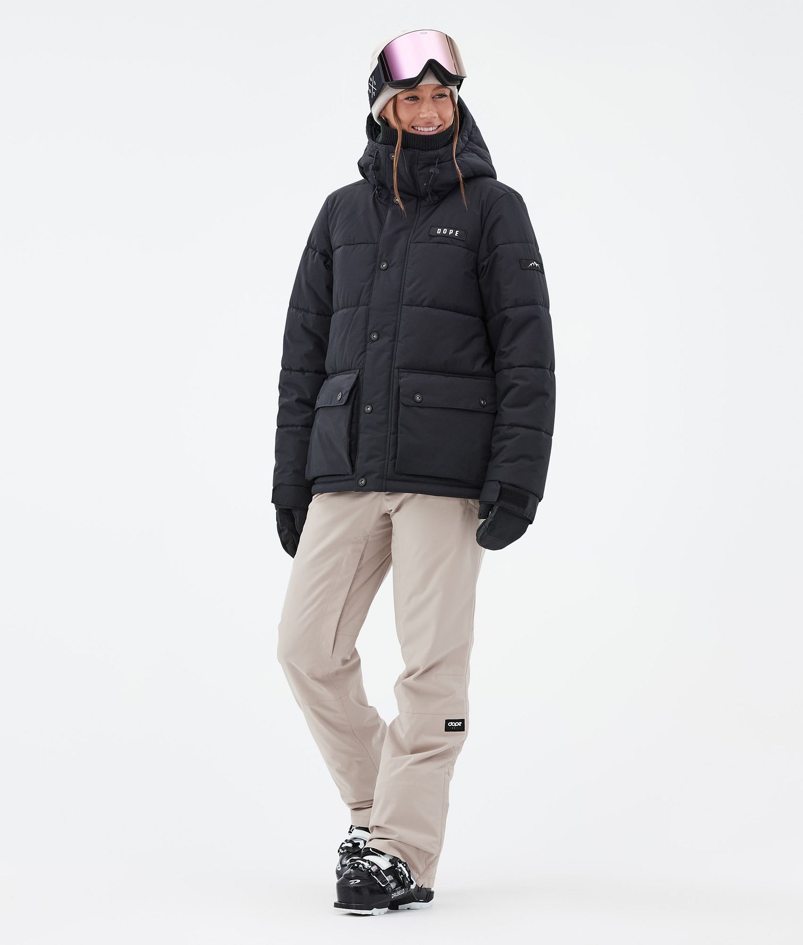 Dope Puffer W Full Zip Ski jas Dames Black, Afbeelding 2 van 9