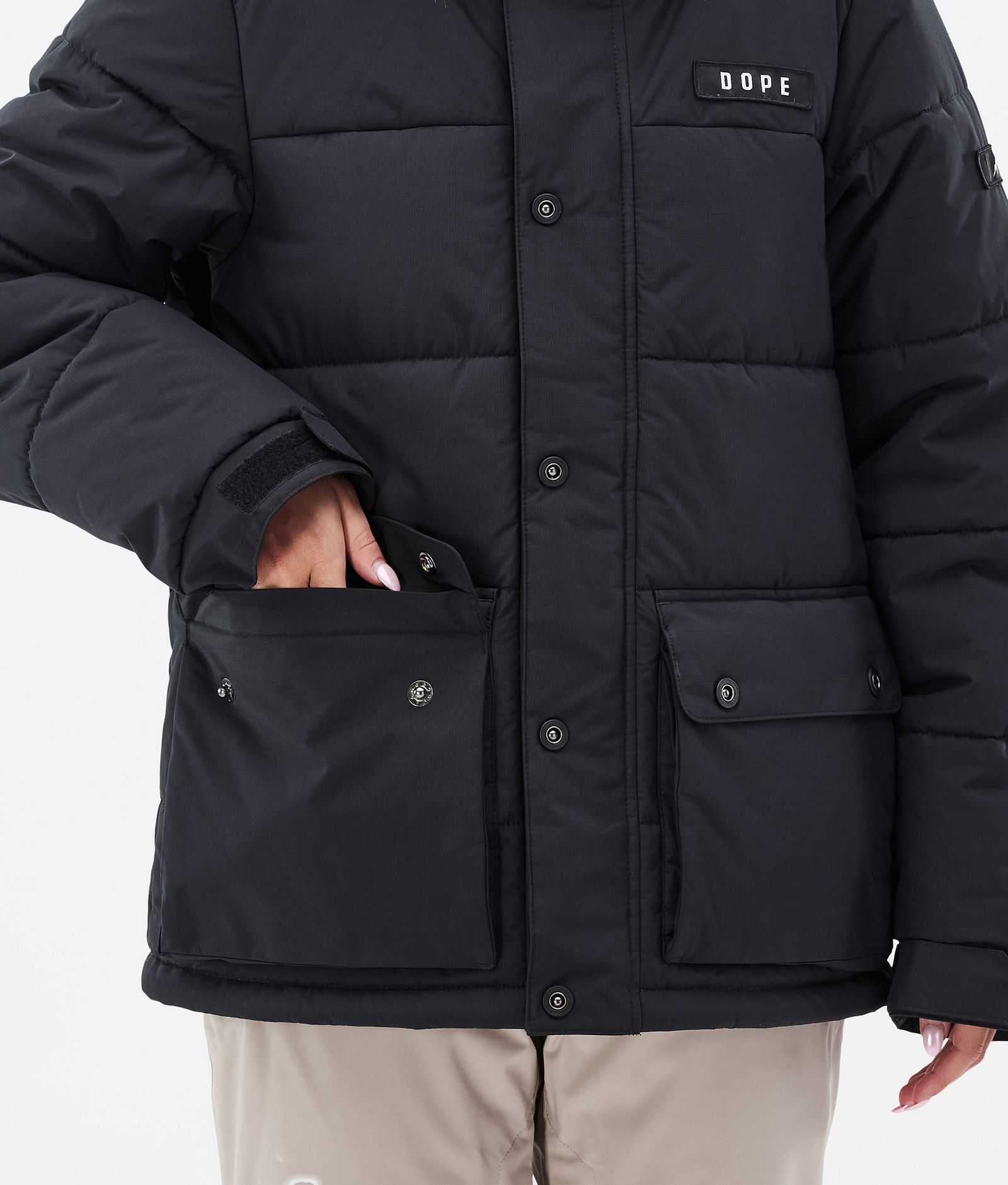 Dope Puffer W Full Zip Skijakke Dame Black, Billede 8 af 9