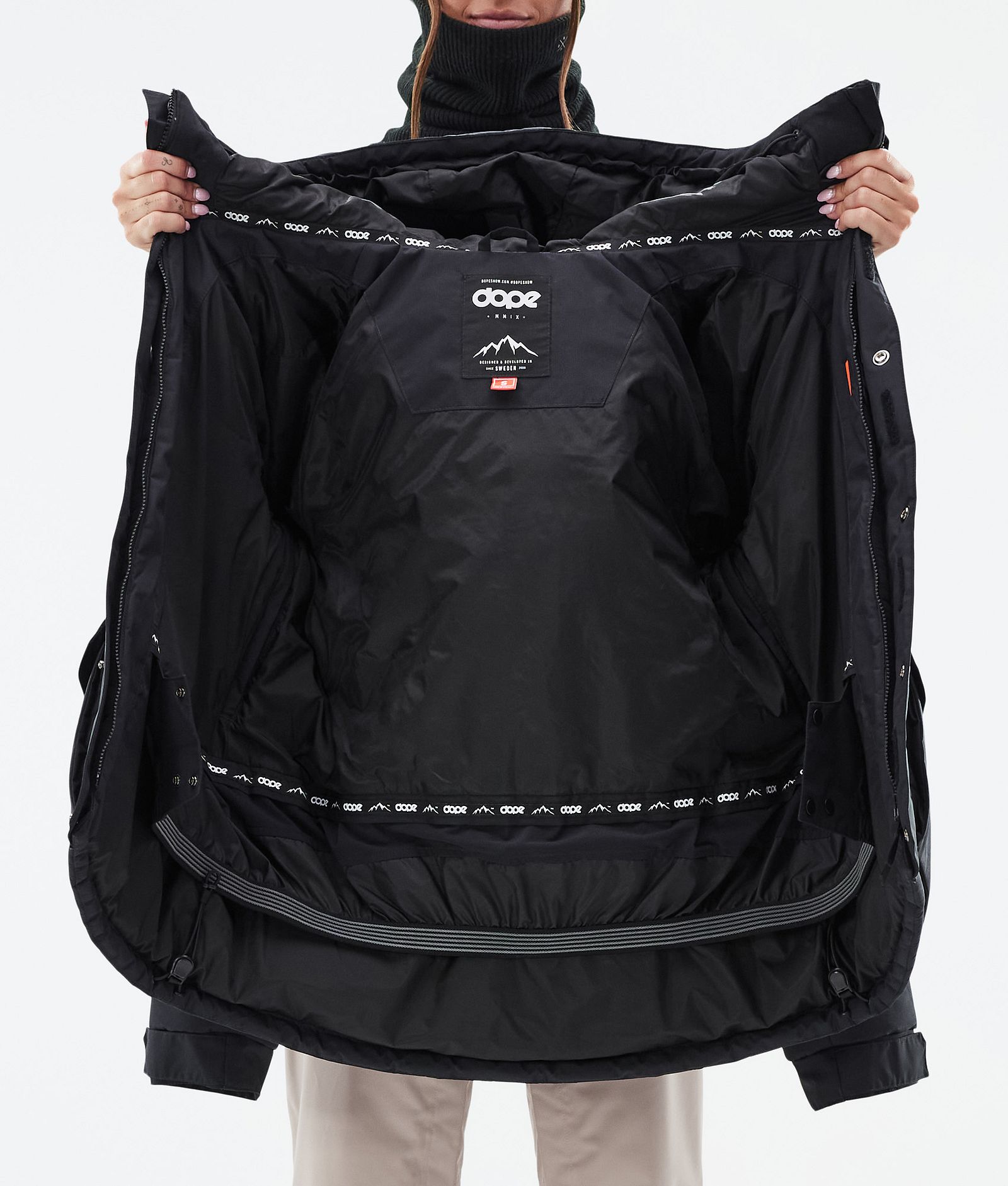 Dope Puffer W Full Zip Snowboardjakke Dame Black, Billede 9 af 9