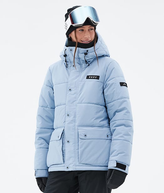 Dope Puffer W Full Zip Snowboard Jacket Women Light Blue