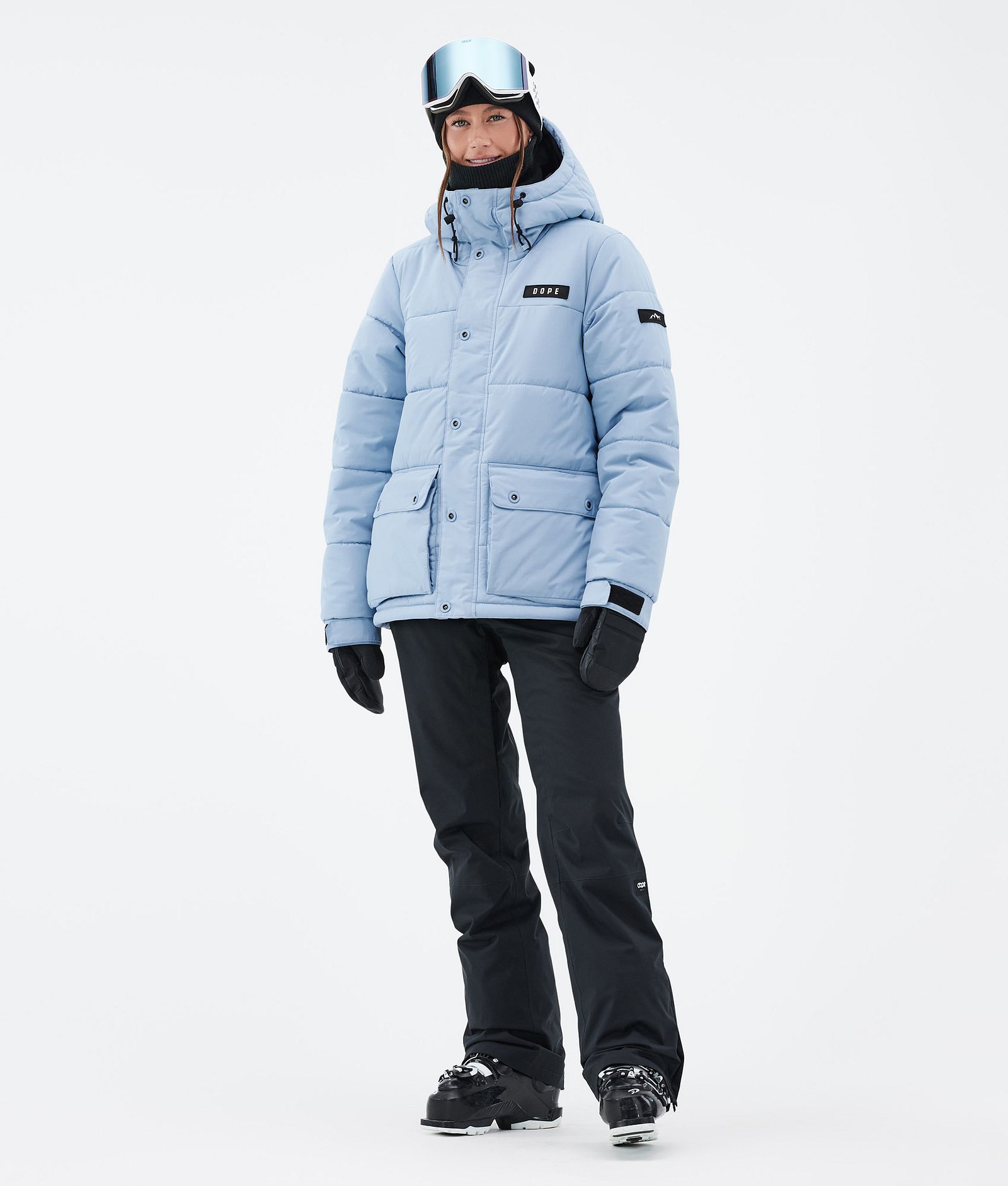 Dope Puffer W Full Zip Ski jas Dames Light Blue, Afbeelding 2 van 9