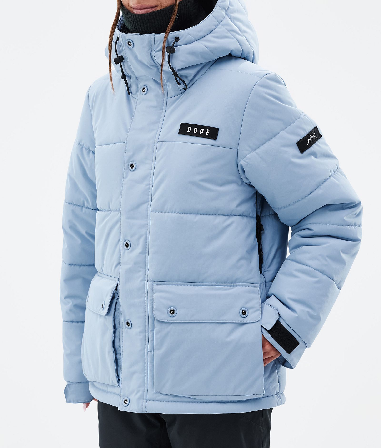 Dope Puffer W Full Zip Giacca Snowboard Donna Light Blue, Immagine 7 di 9