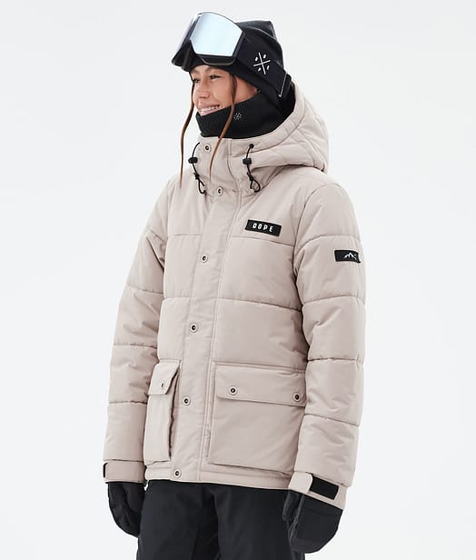 Dope Puffer W Full Zip Ski jas Dames Sand