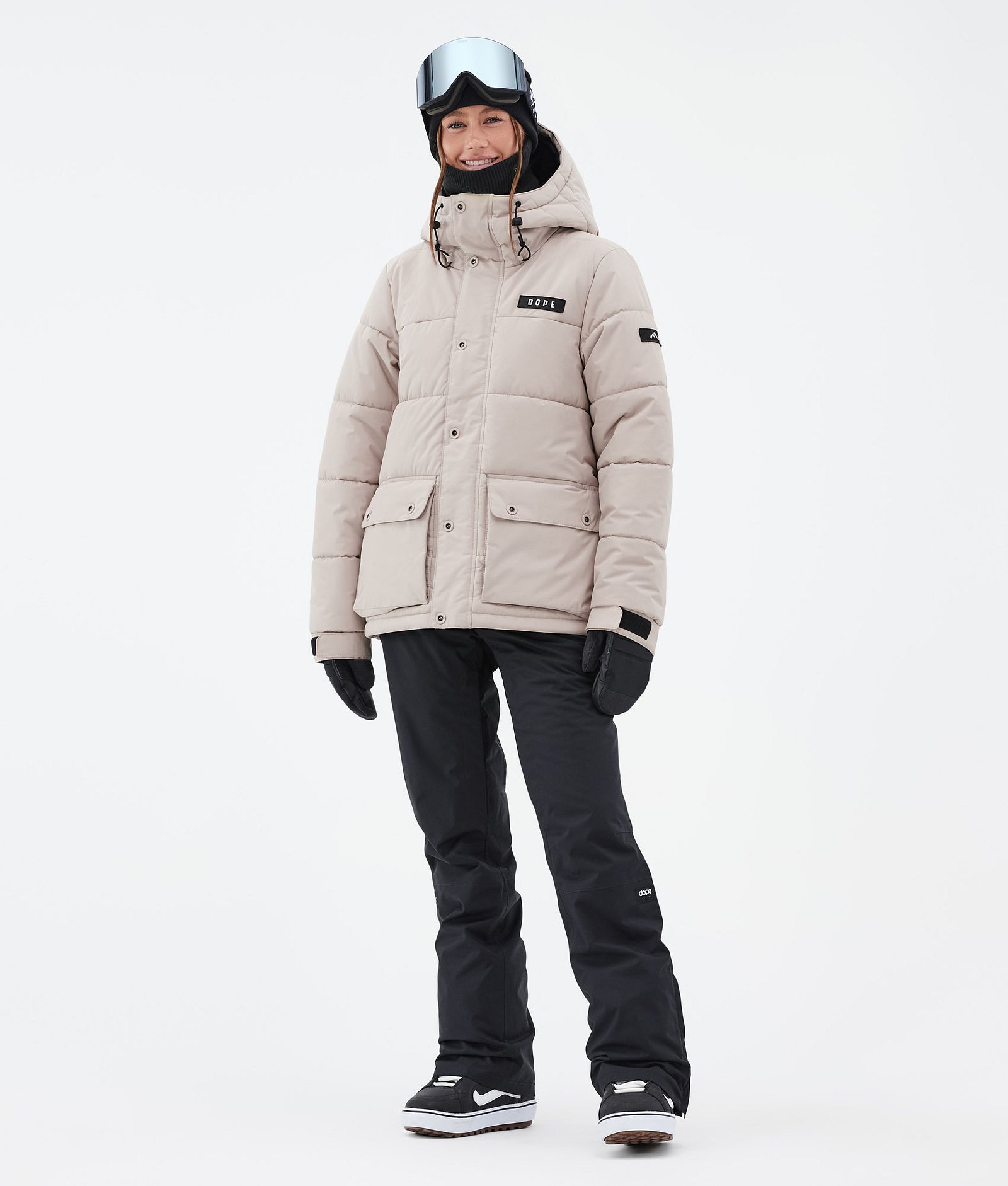 Dope Puffer W Full Zip Snowboard Jacket Women Sand, Image 2 of 9