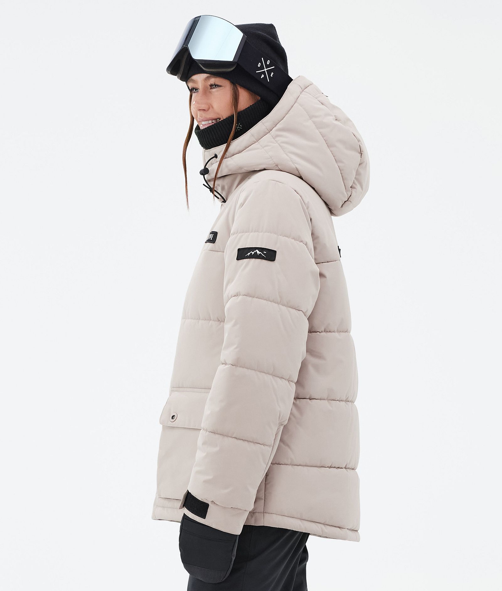 Dope Puffer W Full Zip Ski jas Dames Sand, Afbeelding 5 van 9