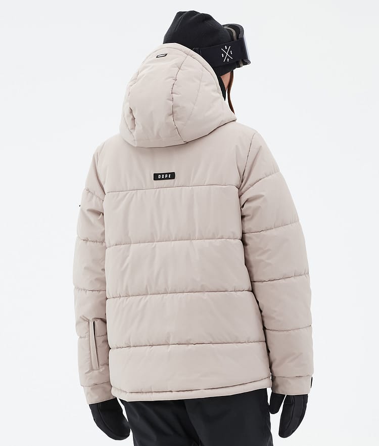 Dope Puffer W Full Zip 24 Skijakke Dame Sand, Billede 6 af 9