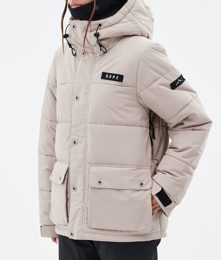 Dope Puffer W Full Zip 24 Skijakke Dame Sand, Billede 7 af 9