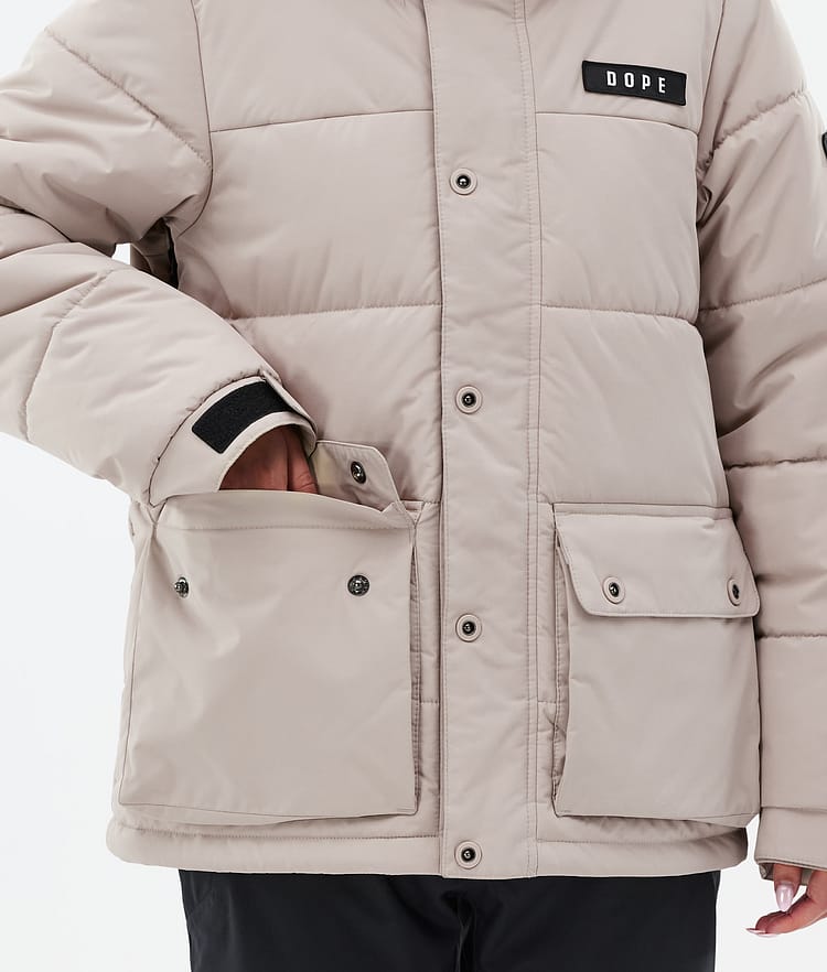 Dope Puffer W Full Zip 24 Skijakke Dame Sand, Billede 8 af 9