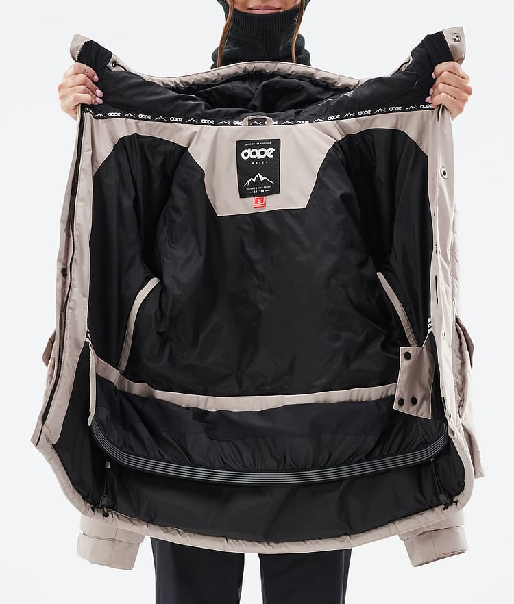 Dope Puffer W Full Zip 24 Skijakke Dame Sand, Billede 9 af 9