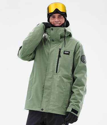 Dope Blizzard Full Zip Snowboard Jacket Men Moss Green Renewed