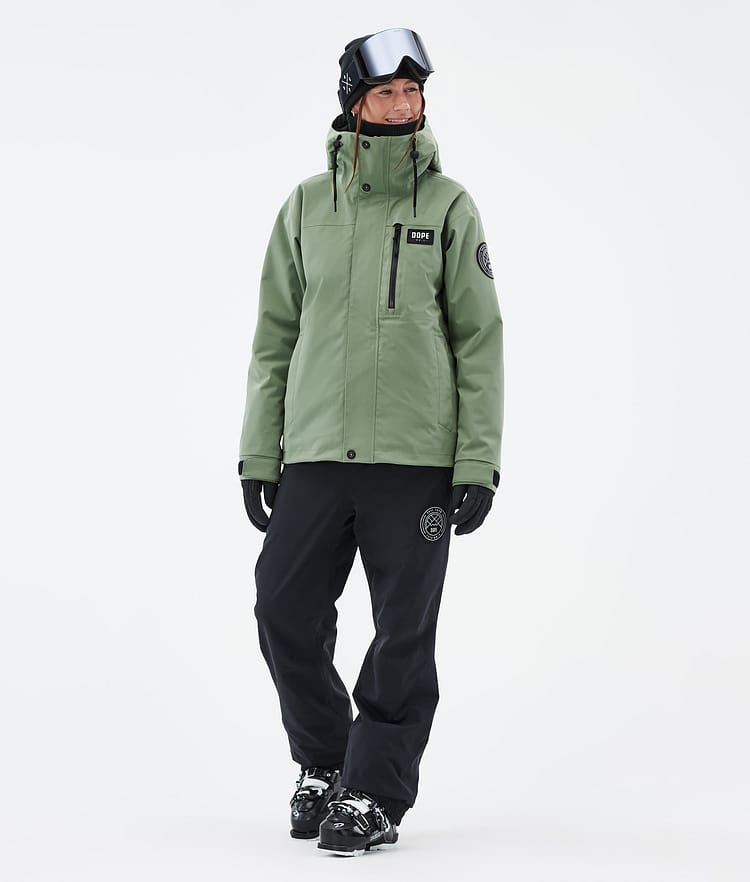 Dope Blizzard W Full Zip Kurtka Narciarska Kobiety Moss Green, Zdjęcie 2 z 9