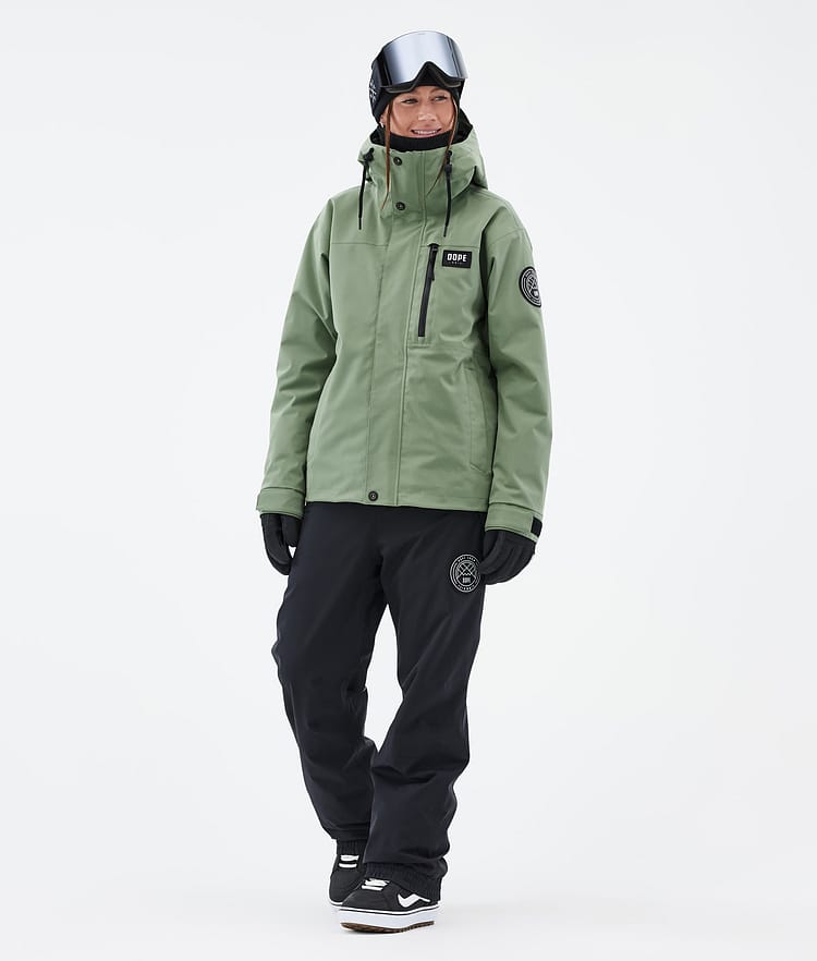 Dope Blizzard W Full Zip Veste Snowboard Femme Moss Green, Image 2 sur 9