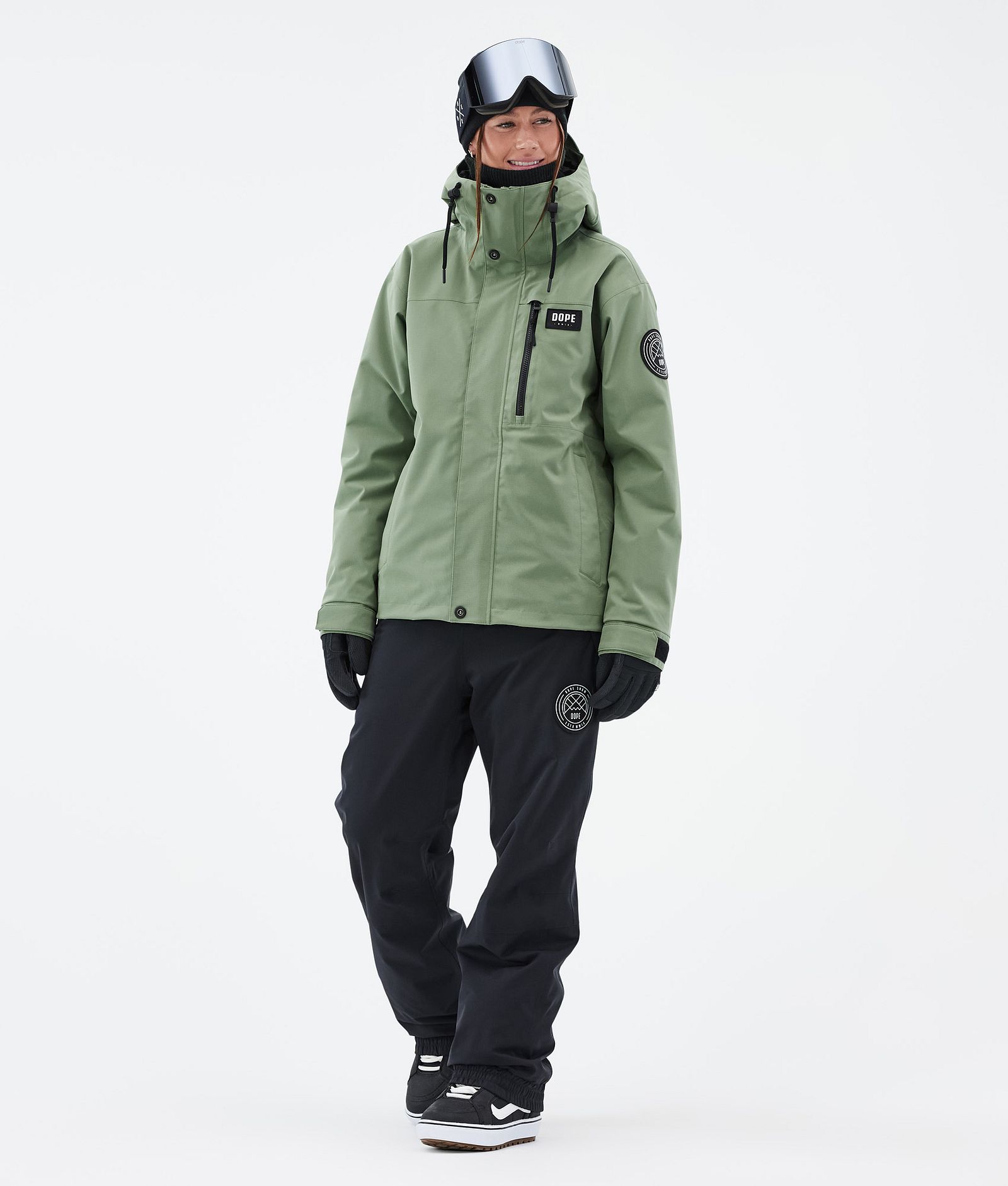 Dope Blizzard W Full Zip Snowboardjakke Dame Moss Green, Billede 2 af 9