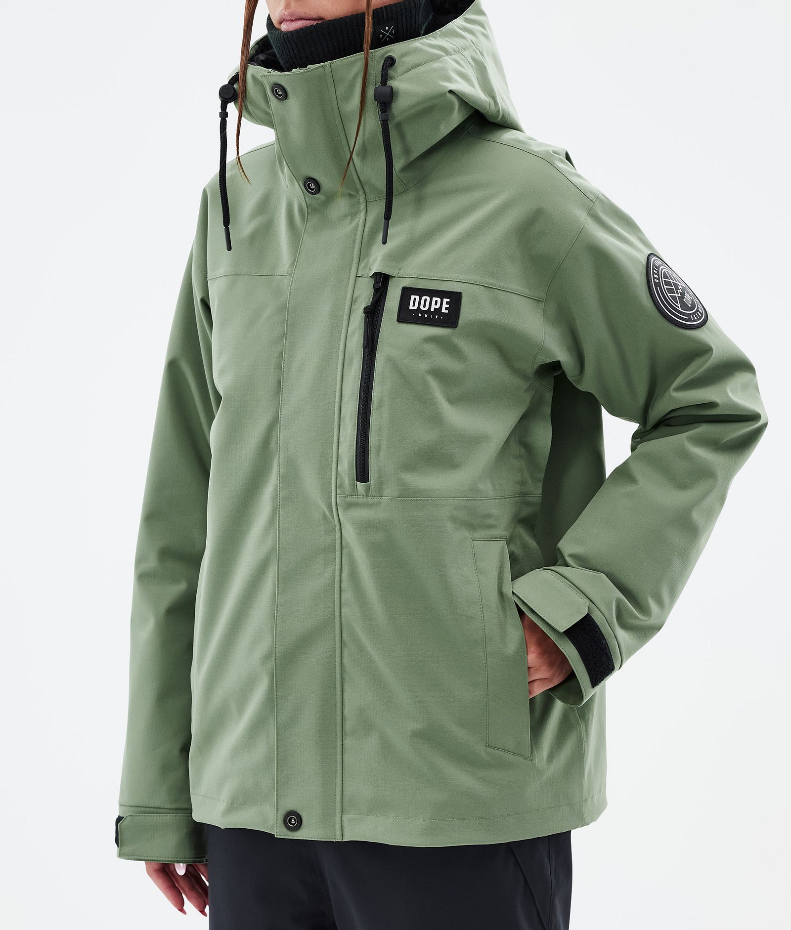 Dope Blizzard W Full Zip Giacca Snowboard Donna Moss Green, Immagine 7 di 9