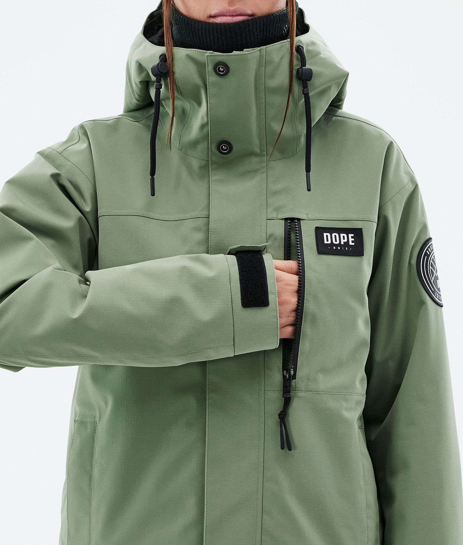 Dope Blizzard W Full Zip Veste de Ski Femme Moss Green, Image 8 sur 9