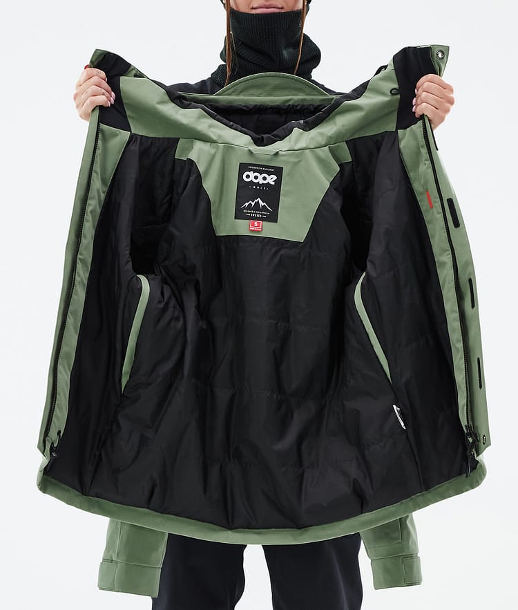 Dope Blizzard W Full Zip Skijacke Damen Moss Green, Bild 9 von 9